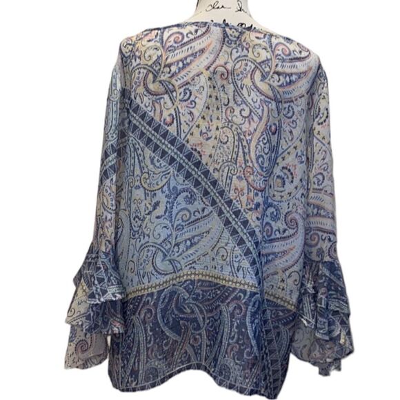 Sharagano Women’s Popover Paisley Gauzy Top Size XL - Picture 3 of 11